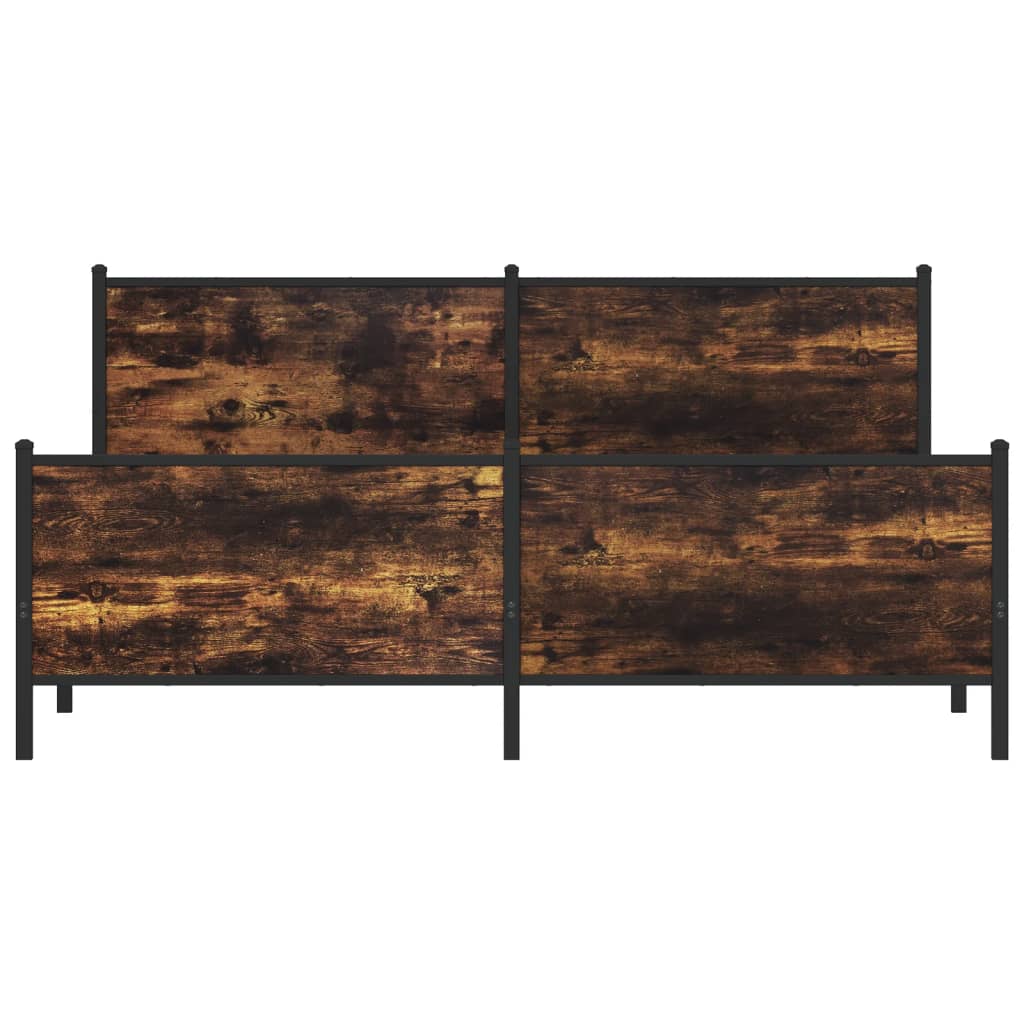 sengeramme uden madras 183x213 cm metal røget egetræsfarve