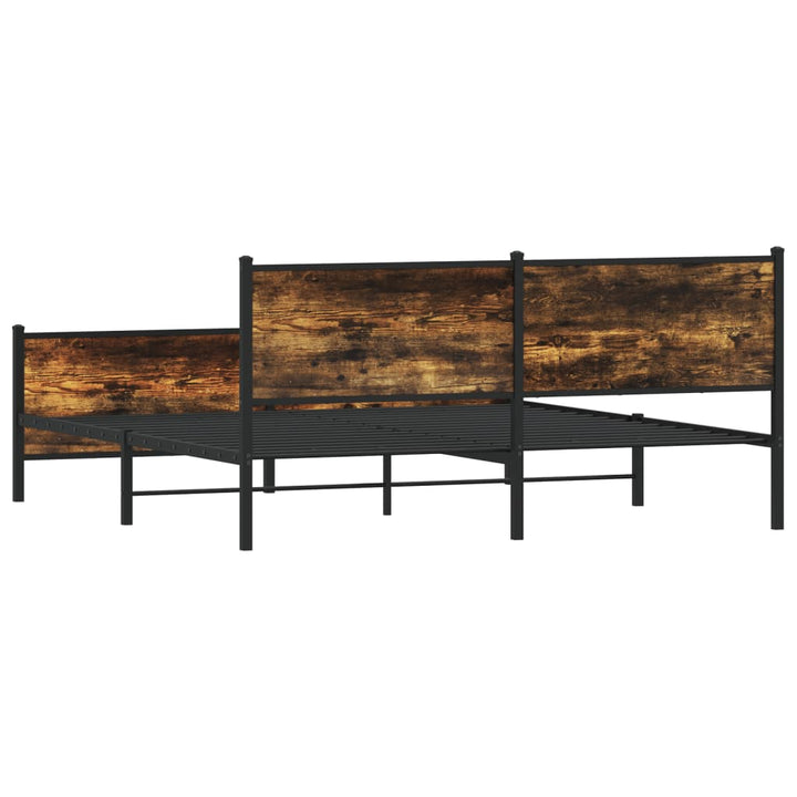 sengeramme uden madras 183x213 cm metal røget egetræsfarve
