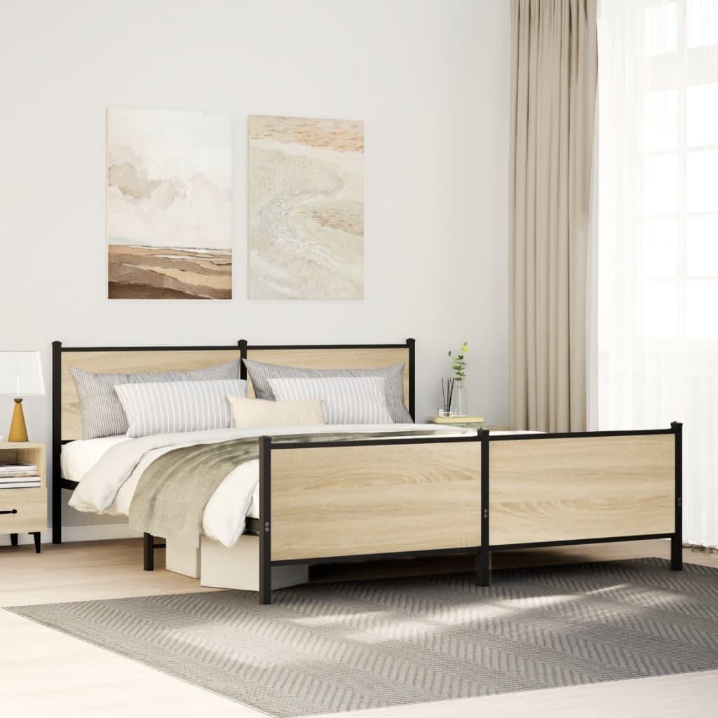 sengeramme uden madras 183x213 cm metal sonoma-eg