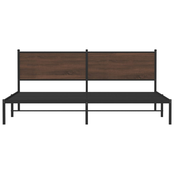 sengeramme uden madras 200x200 cm metal brun egetræsfarve