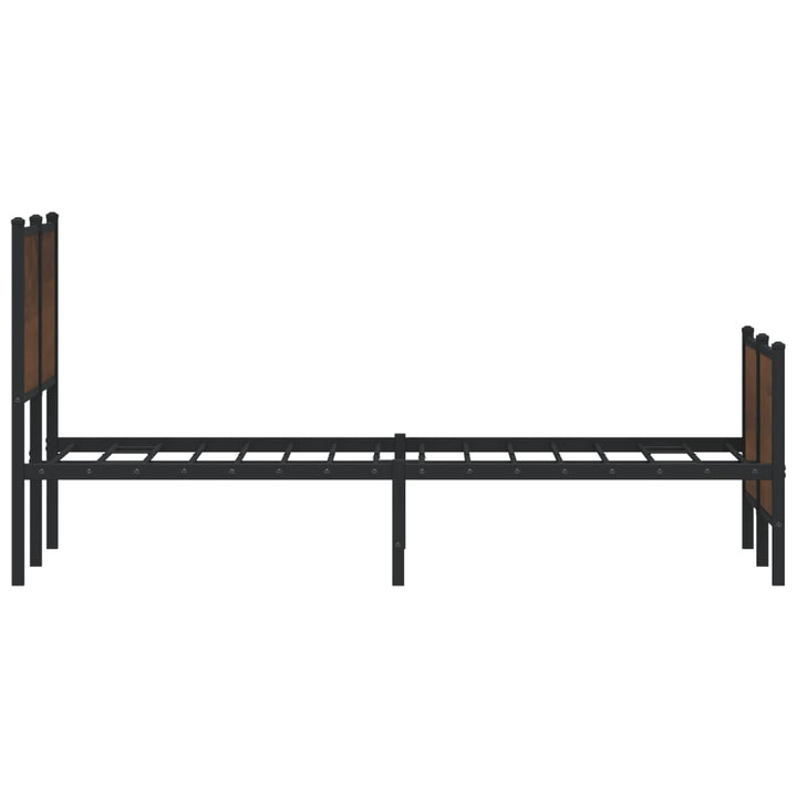 sengeramme 140x190 cm uden madras metal brun egetræsfarve