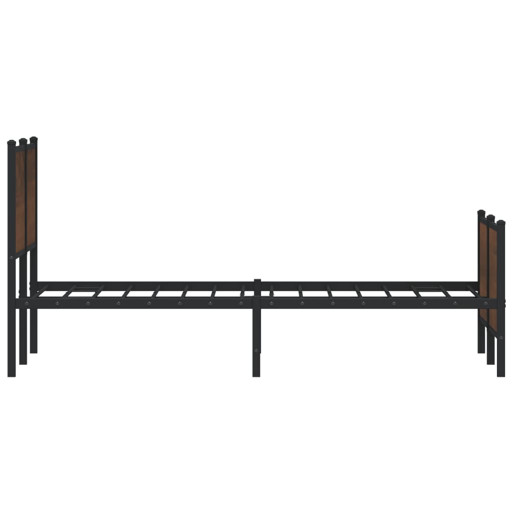 sengeramme uden madras 150x200 cm metal brun egetræsfarve