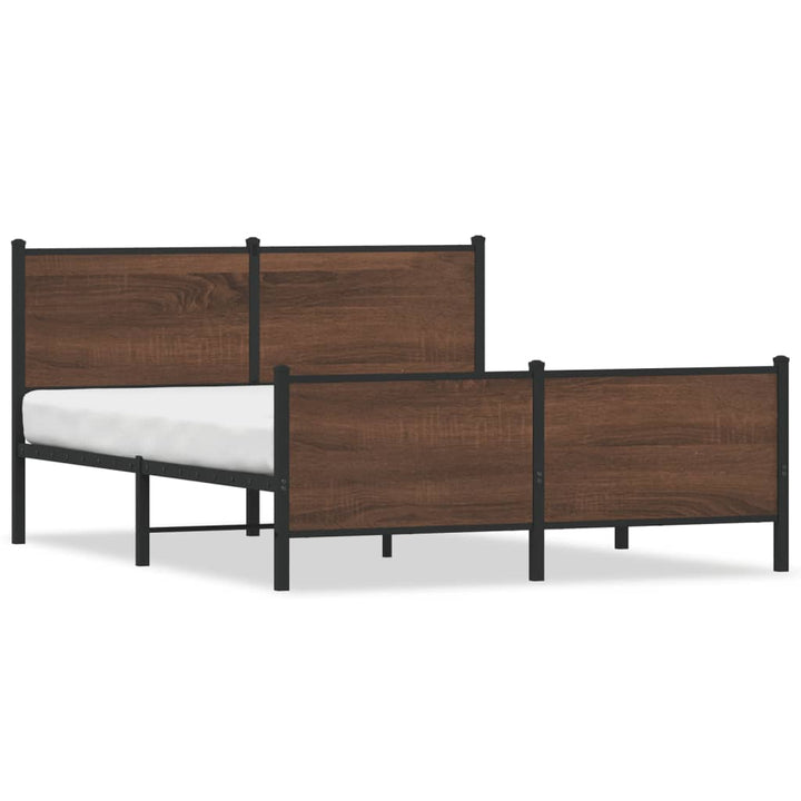 sengeramme uden madras 160x200 cm metal brun egetræsfarve