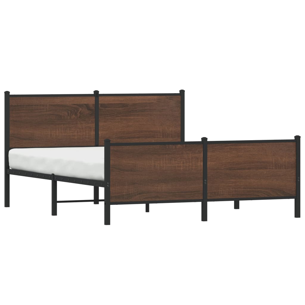 sengeramme uden madras 160x200 cm metal brun egetræsfarve