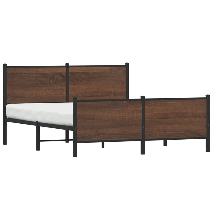 sengeramme uden madras 160x200 cm metal brun egetræsfarve