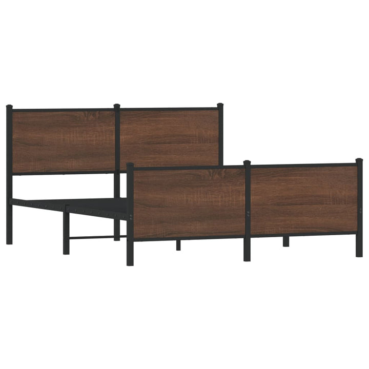 sengeramme uden madras 160x200 cm metal brun egetræsfarve