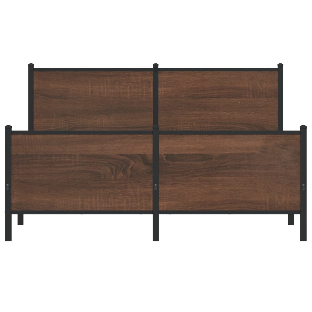 sengeramme uden madras 160x200 cm metal brun egetræsfarve