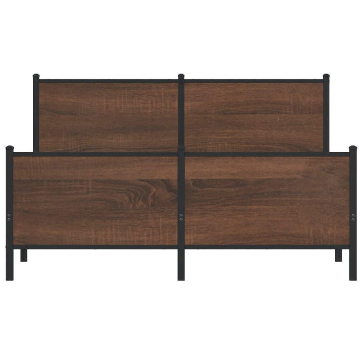 sengeramme uden madras 160x200 cm metal brun egetræsfarve