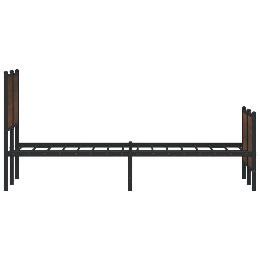 sengeramme uden madras 160x200 cm metal brun egetræsfarve