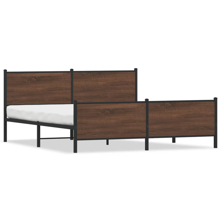 sengeramme uden madras 193x203 cm metal brun egetræsfarve