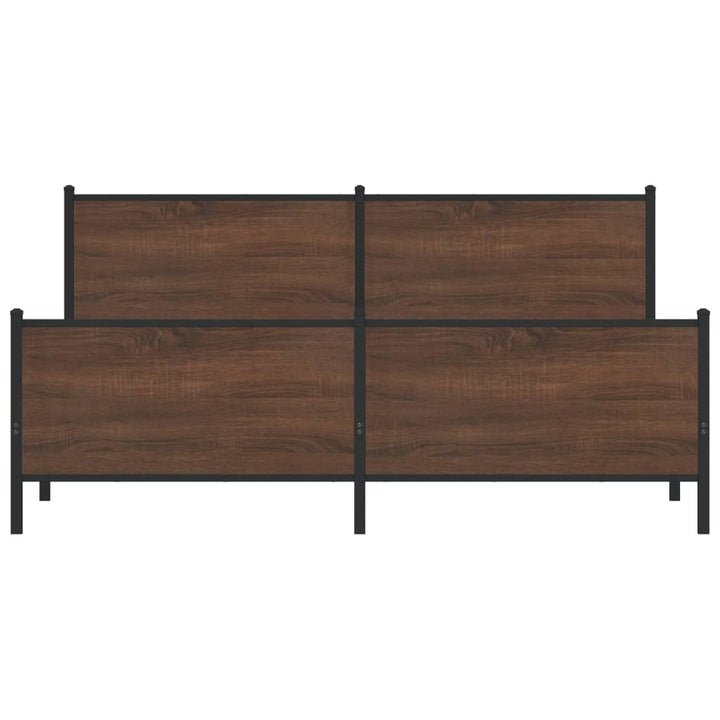 sengeramme uden madras 193x203 cm metal brun egetræsfarve