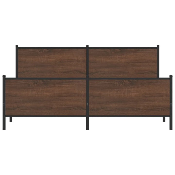 sengeramme uden madras 200x200 cm metal brun egetræsfarve
