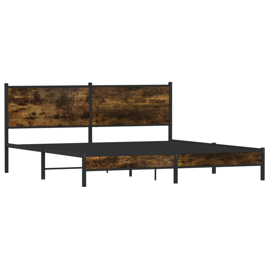 sengeramme uden madras 180x200 cm metal røget egetræsfarve