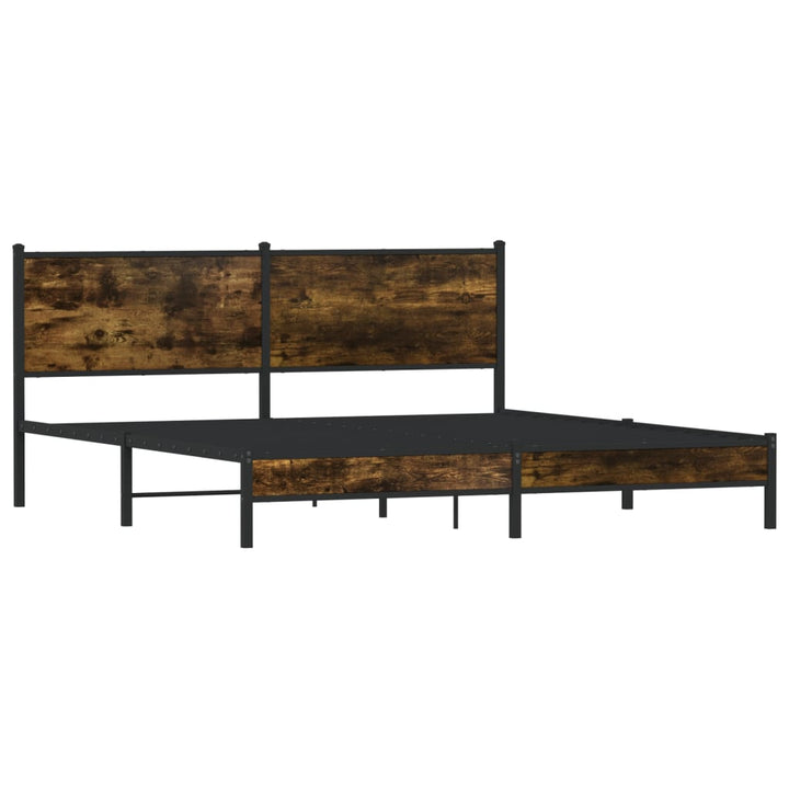 sengeramme uden madras 180x200 cm metal røget egetræsfarve