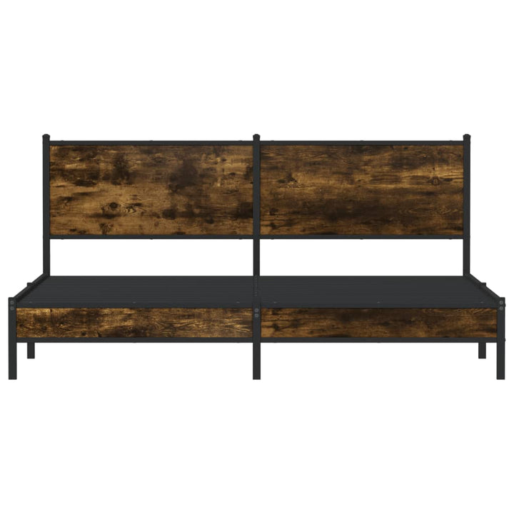 sengeramme uden madras 180x200 cm metal røget egetræsfarve