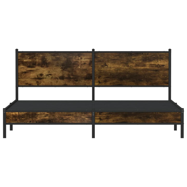 sengeramme uden madras 183x213 cm metal røget egetræsfarve