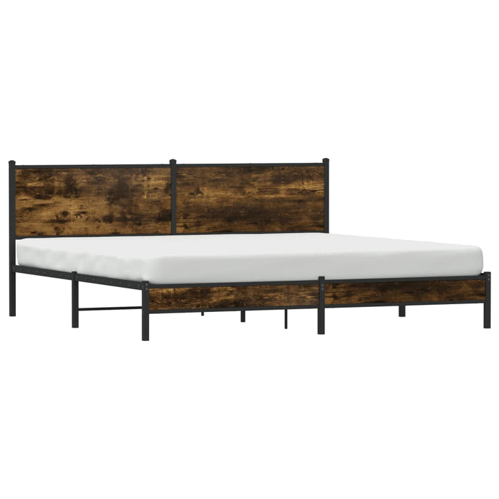 sengeramme uden madras 193x203 cm metal røget egetræsfarve