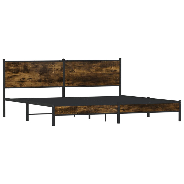 sengeramme uden madras 193x203 cm metal røget egetræsfarve
