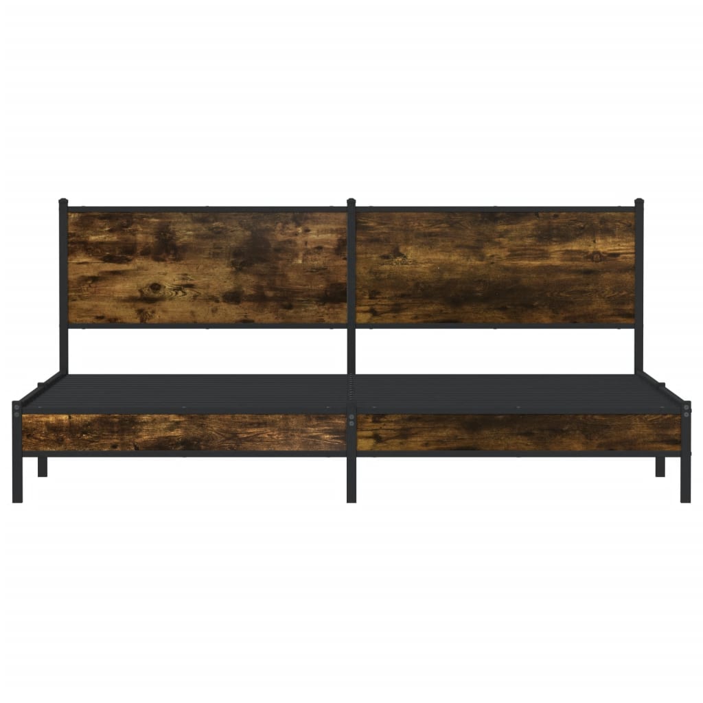 sengeramme uden madras 193x203 cm metal røget egetræsfarve