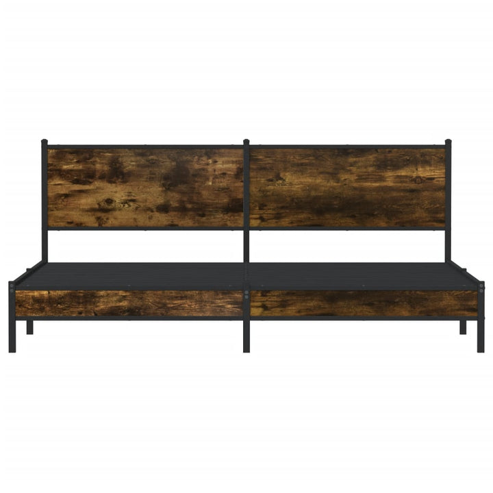 sengeramme uden madras 193x203 cm metal røget egetræsfarve