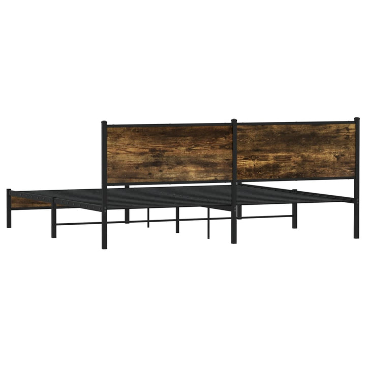 sengeramme uden madras 193x203 cm metal røget egetræsfarve