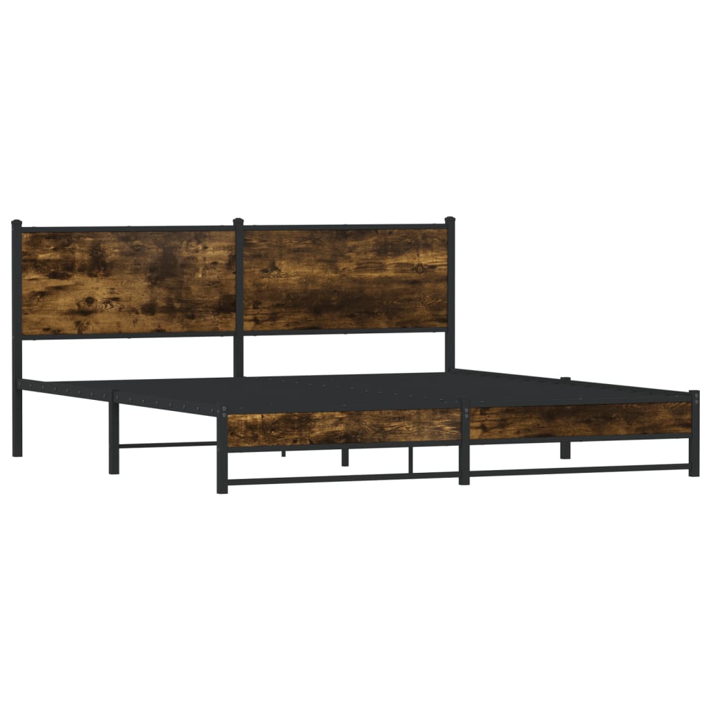 sengeramme uden madras 180x200 cm metal røget egetræsfarve