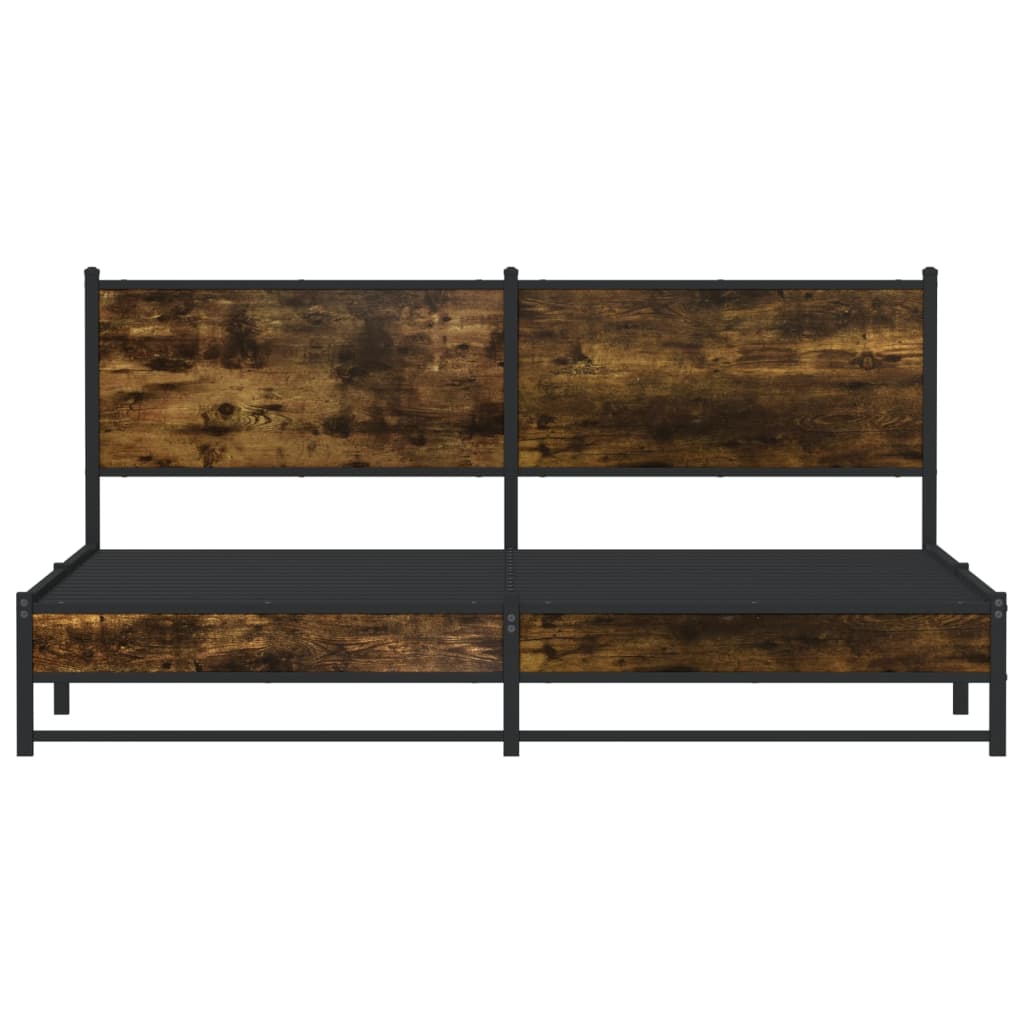 sengeramme uden madras 180x200 cm metal røget egetræsfarve