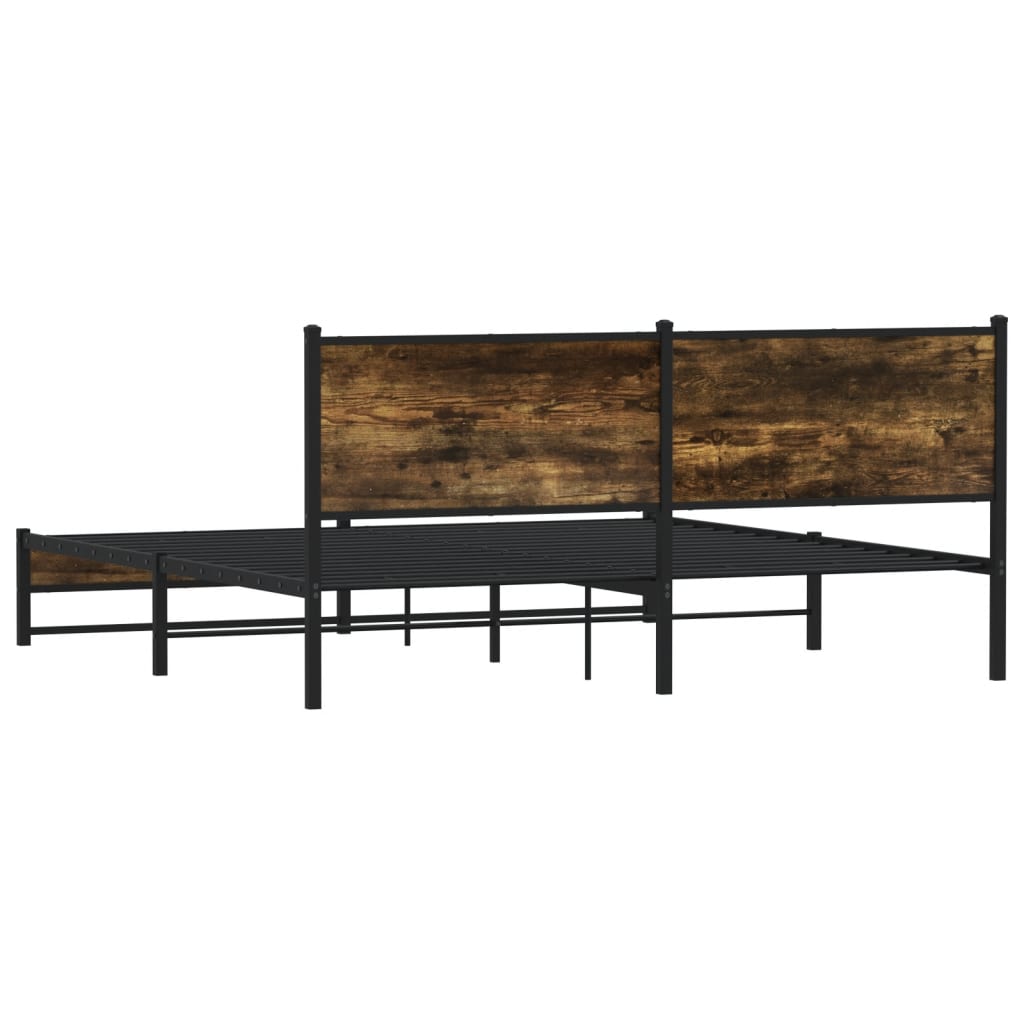 sengeramme uden madras 180x200 cm metal røget egetræsfarve