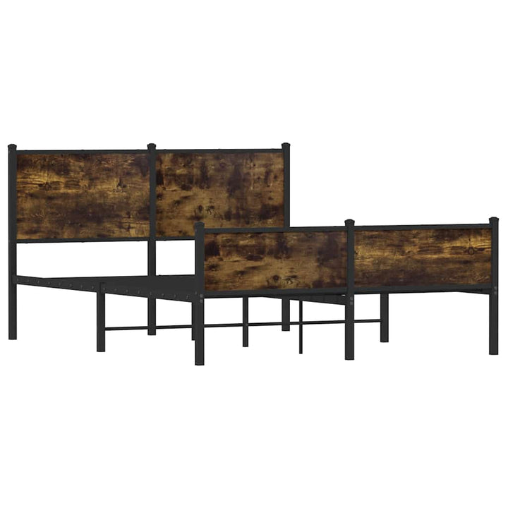 sengeramme uden madras 150x200 cm metal røget egetræsfarve