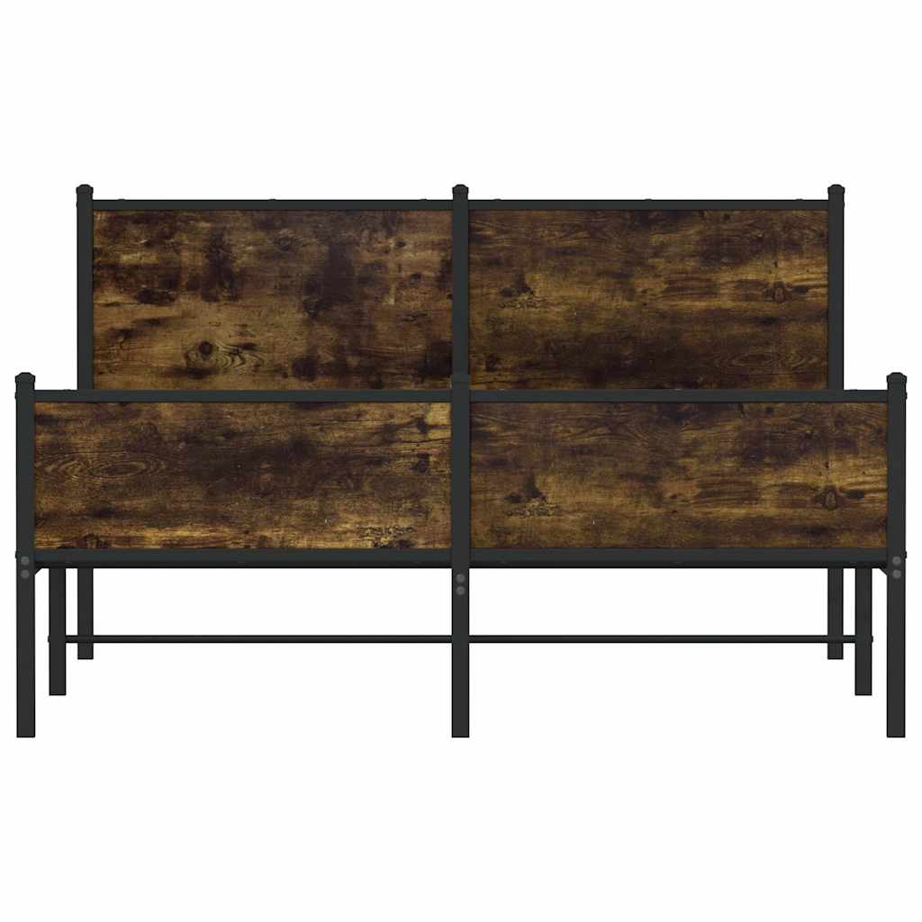 sengeramme uden madras 150x200 cm metal røget egetræsfarve