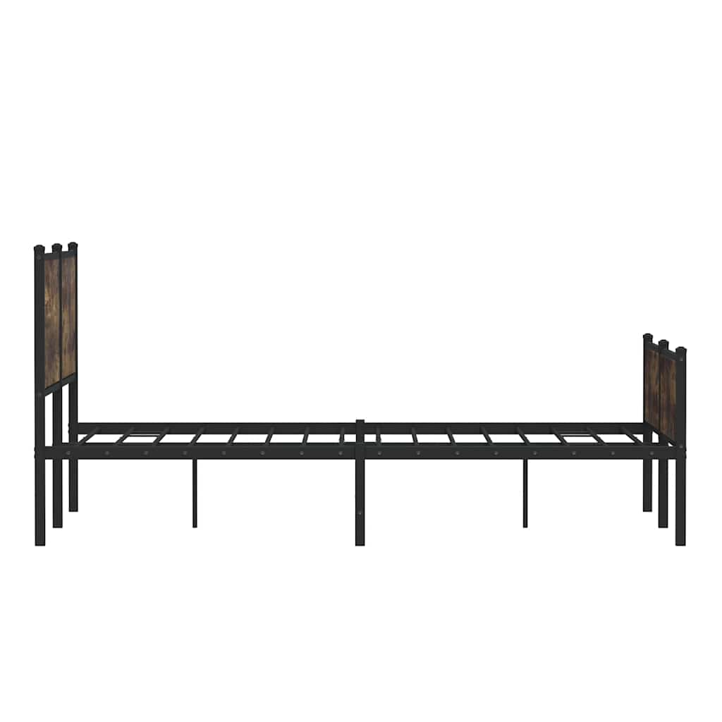sengeramme uden madras 150x200 cm metal røget egetræsfarve