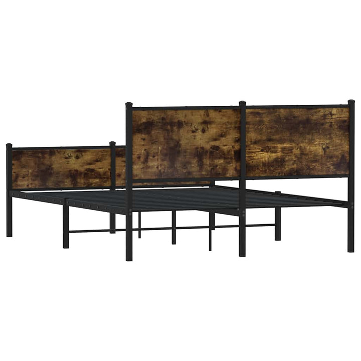 sengeramme uden madras 150x200 cm metal røget egetræsfarve
