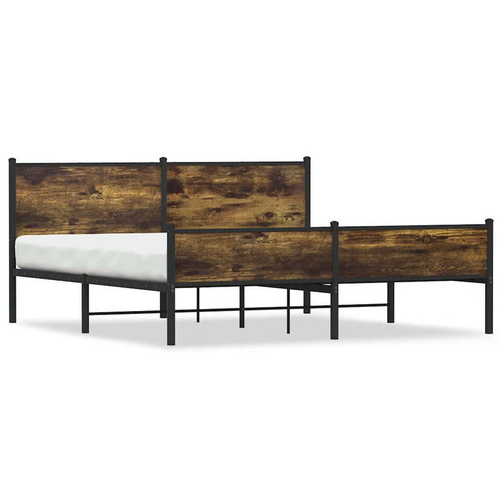 sengeramme uden madras 160x200 cm metal røget egetræsfarve
