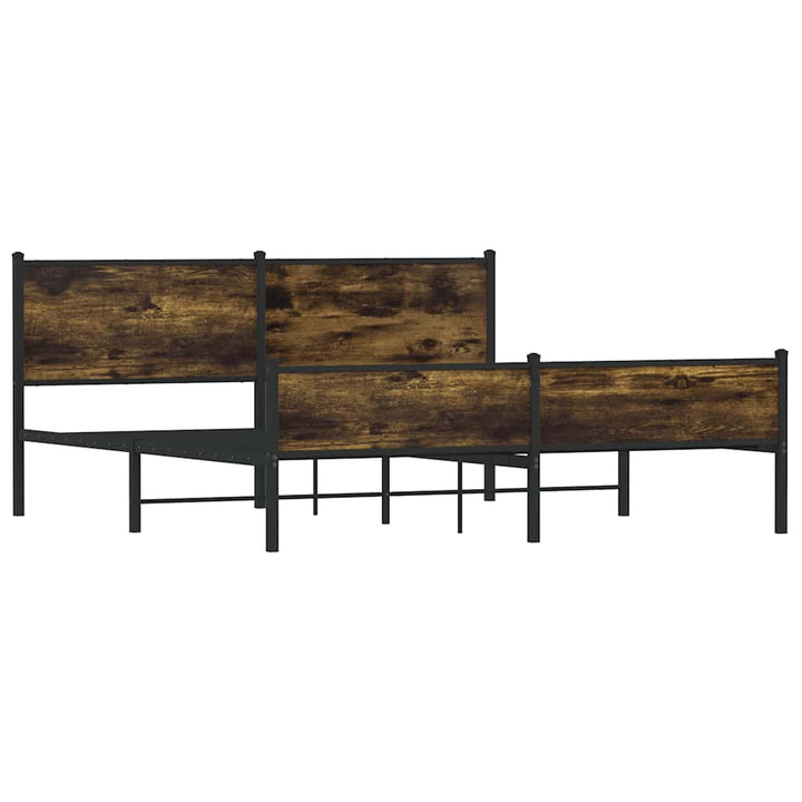 sengeramme uden madras 160x200 cm metal røget egetræsfarve