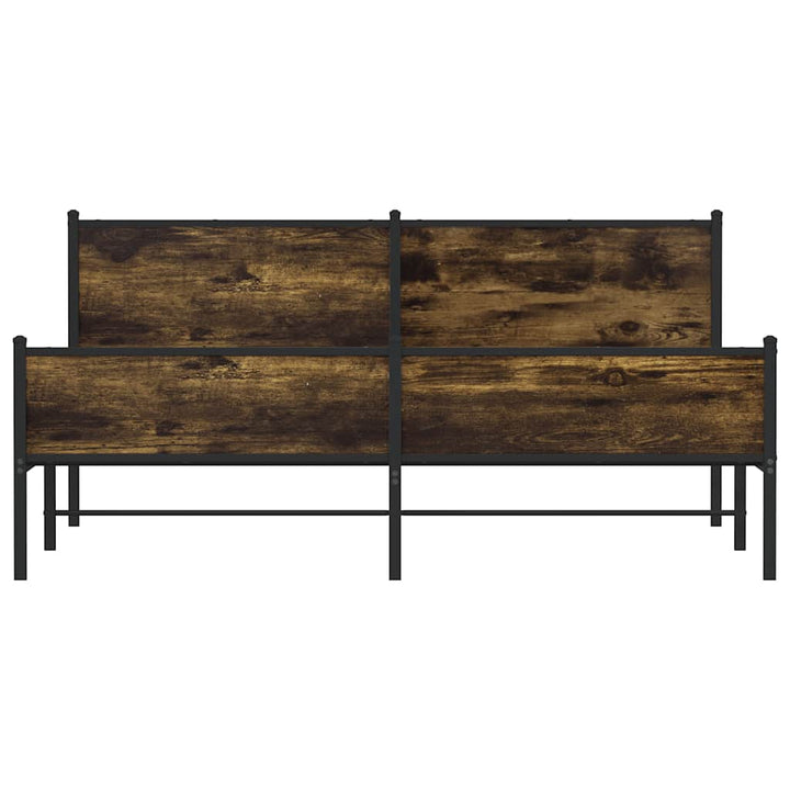 sengeramme uden madras 160x200 cm metal røget egetræsfarve