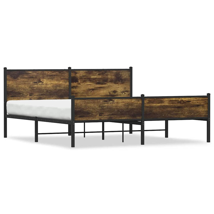 sengeramme uden madras 180x200 cm metal røget egetræsfarve