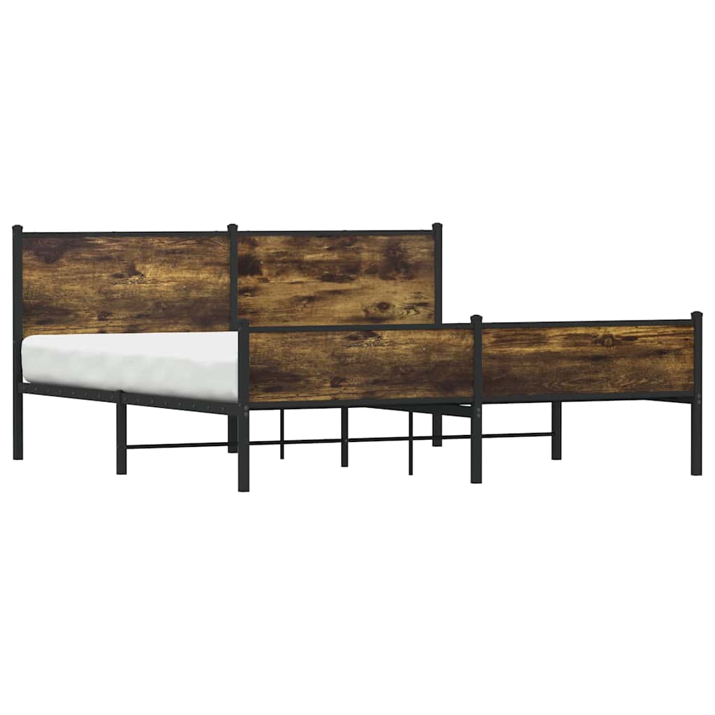 sengeramme uden madras 180x200 cm metal røget egetræsfarve