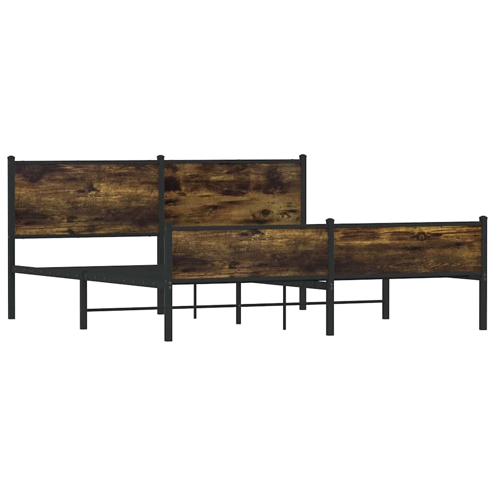 sengeramme uden madras 180x200 cm metal røget egetræsfarve