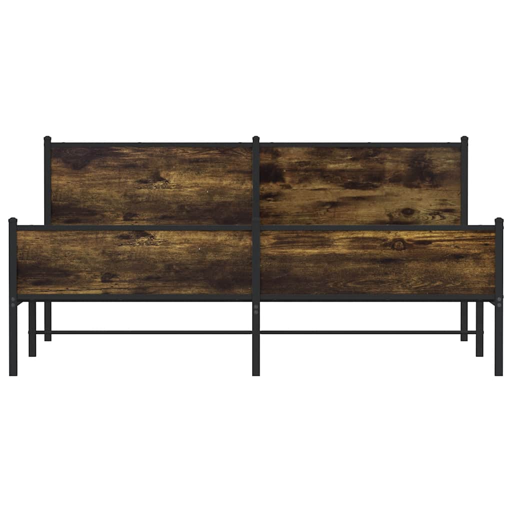 sengeramme uden madras 180x200 cm metal røget egetræsfarve
