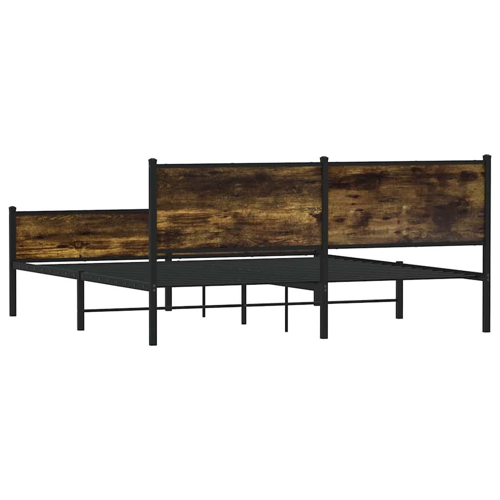sengeramme uden madras 180x200 cm metal røget egetræsfarve