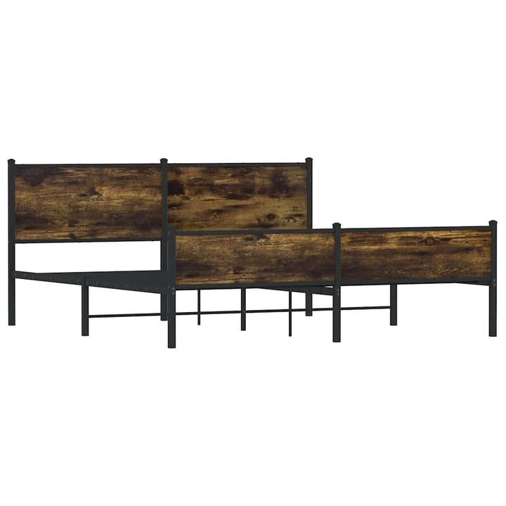sengeramme uden madras 183x213 cm metal røget egetræsfarve