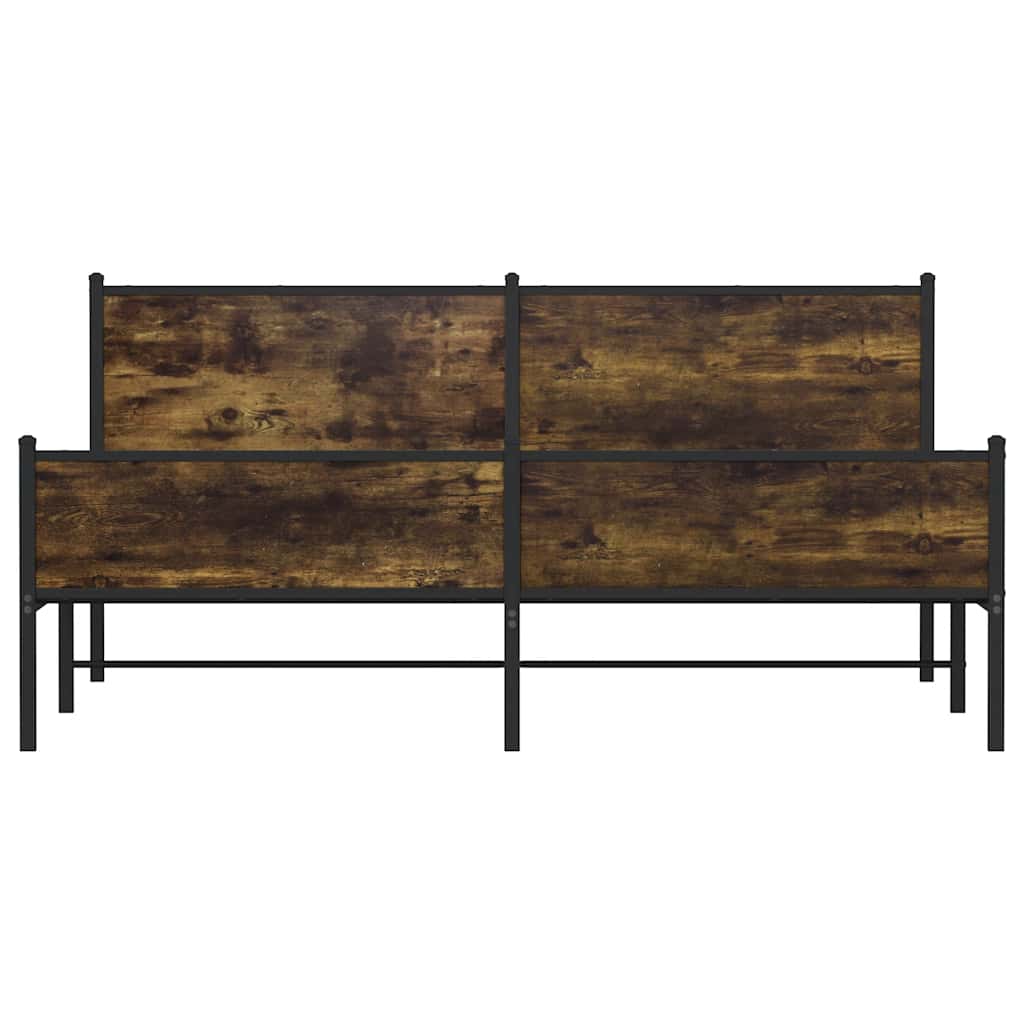 sengeramme uden madras 200x200 cm metal røget egetræsfarve
