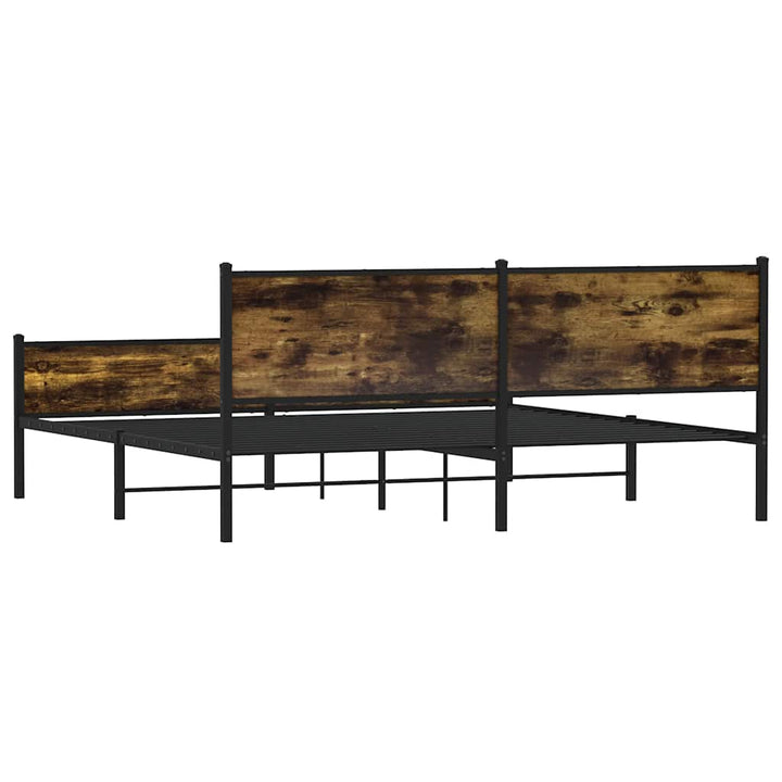 sengeramme uden madras 200x200 cm metal røget egetræsfarve