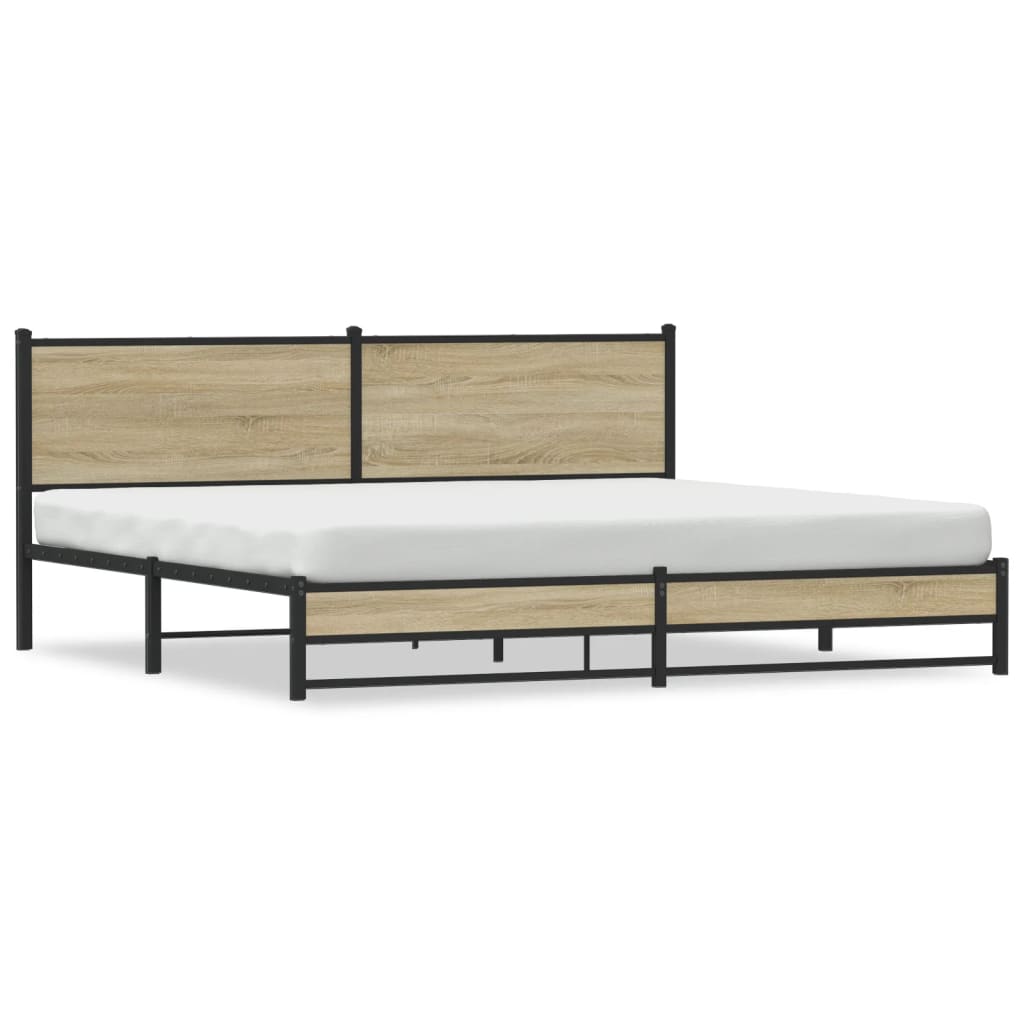 sengeramme uden madras 200x200 cm metal sonoma-eg