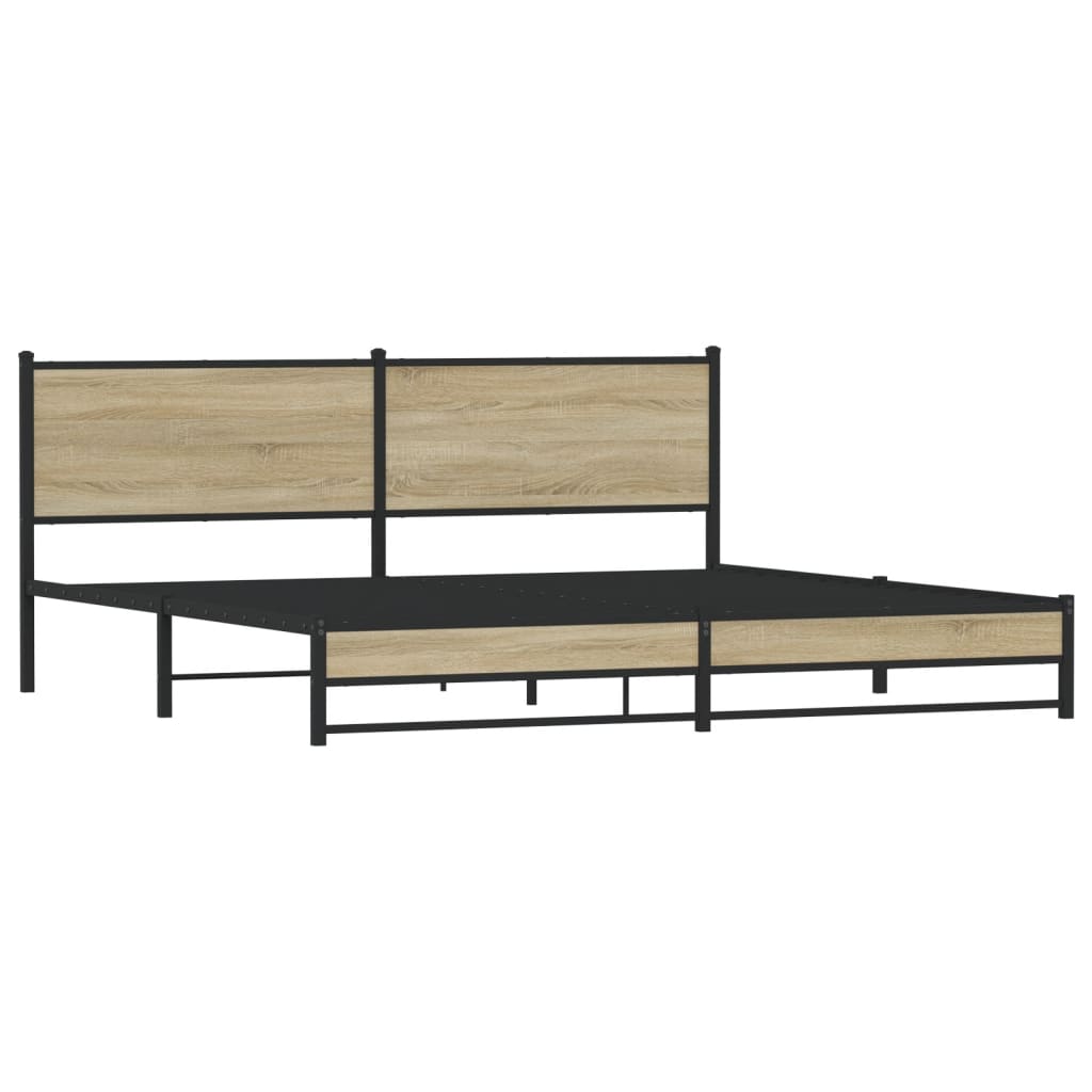 sengeramme uden madras 200x200 cm metal sonoma-eg