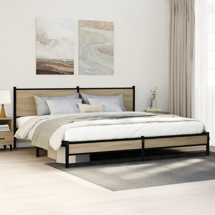 sengeramme uden madras 200x200 cm metal sonoma-eg
