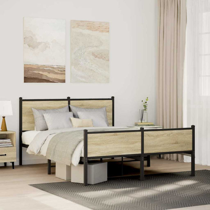 sengeramme uden madras 150x200 cm metal sonoma-eg