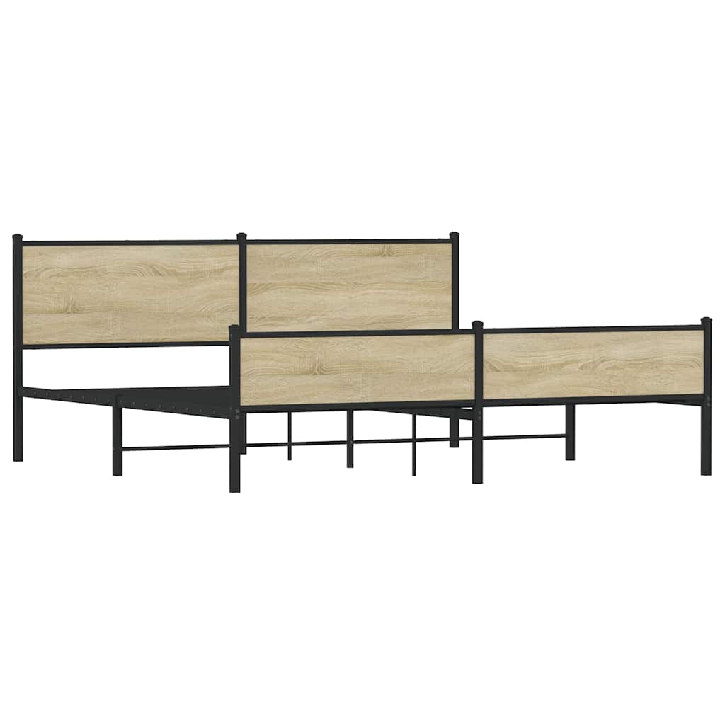 sengeramme uden madras 200x200 cm metal sonoma-eg