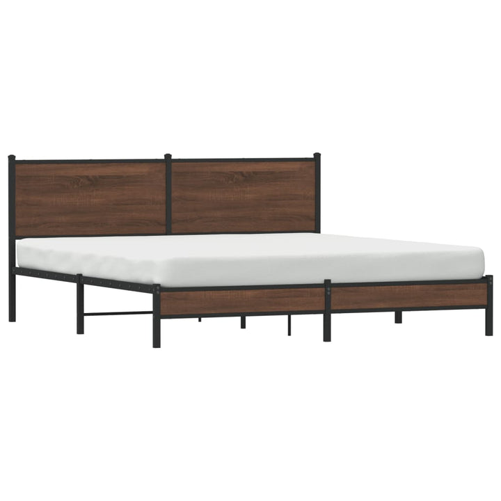 sengeramme uden madras 180x200 cm metal brun egetræsfarve