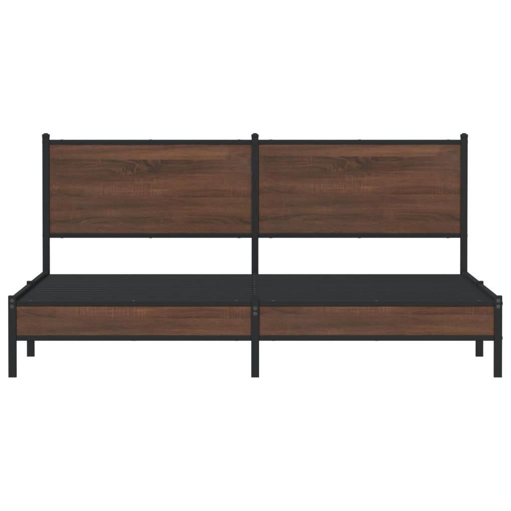 sengeramme uden madras 180x200 cm metal brun egetræsfarve